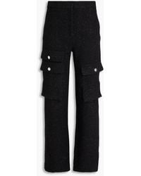 Maje - Metallic Cotton-Blend Bouclé-Tweed Straight-Leg Pants - Lyst