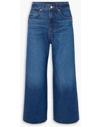 Veronica Beard - Taylor Frayed High-rise Wide-leg Jeans - Lyst