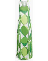 PUCCI - Printed Mesh Maxi Dress - Lyst