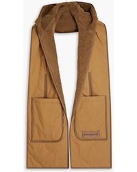 Maison Kitsuné - Quilted Cotton And Faux Shearling Hooded Scarf - Lyst