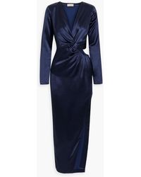 Nicholas - Alezia Twist-front Cutout Satin Maxi Dress - Lyst