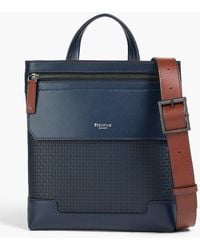 Serapian - Embossed Coated-canvas And Leather Messenger Bag - Lyst
