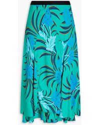 Diane von Furstenberg - Debra Floral-print Crepe De Chine Midi Skirt - Lyst