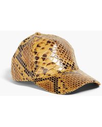 Stand Studio - Connie Faux Snake-effect Leather Baseball Cap - Lyst
