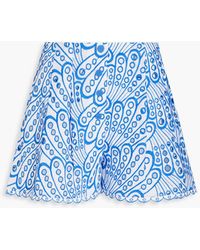 Charo Ruiz - Gabrielle Embellished Broderie Anglaise Cotton-blend Shorts - Lyst