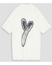 Y-3 - T-shirt aus baumwoll-jersey mit logoprint - Lyst