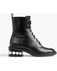 Nicholas Kirkwood - Casati Embellished Leather Combat Boots - Lyst