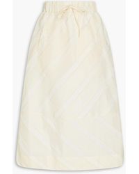 Ganni - Striped Taffeta Midi Skirt - Lyst