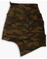 Monse - Asymmetrischer mini-wickelrock aus baumwoll-twill mit camouflage-print - Lyst