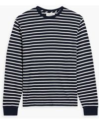 FRAME - Striped Cotton-jersey T-shirt - Lyst