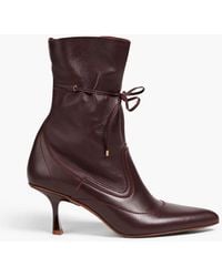 Zimmermann - Tie-detailed Leather Ankle Boots - Lyst