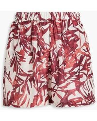 Brunello Cucinelli - Printed Silk-Chiffon Shorts - Lyst