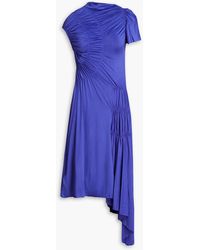 Victoria Beckham - Asymmetrisches midikleid aus stretch-jersey mit raffungen - Lyst