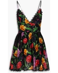 Charo Ruiz - Issya minikleid aus voile aus einer baumwollmischung mit floralem print - Lyst