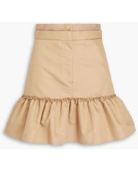 Sandro - Ruffled Cotton-blend Twill Mini Skirt - Lyst