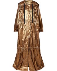 Dries Van Noten Oversized Hooded Tiered Metallic Silk-blend Jacquard Coat