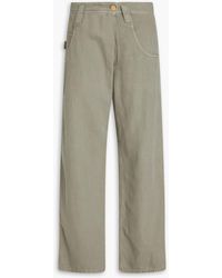 Brunello Cucinelli - Cotton And Linen-blend Twill Straight-leg Pants - Lyst