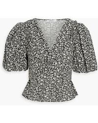 10 Crosby Derek Lam - Salma Twisted Floral-print Linen-blend Top - Lyst
