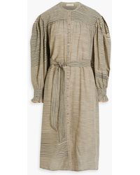 Ulla Johnson - Fiora Belted Striped Cotton-voile Midi Dress - Lyst