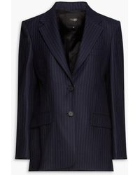 Maje - Pinstriped Wool And Cashmere-blend Blazer - Lyst
