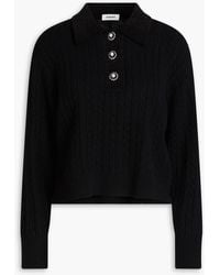 Sandro - Cable-knit Wool And Cashmere-blend Polo Sweater - Lyst