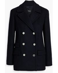 Theory - Melton Double-Breasted Wool-Blend Felt Blazer - Lyst