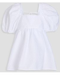 Cecilie Bahnsen - Alma Cloqué Peplum Blouse - Lyst