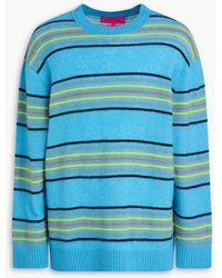 The Elder Statesman - Striped Cashmere And Cotton-Blend Sweater - Lyst