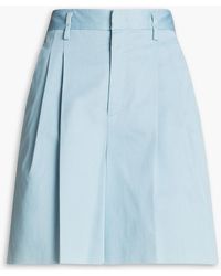 RED Valentino - Pleated Cotton-blend Twill Shorts - Lyst