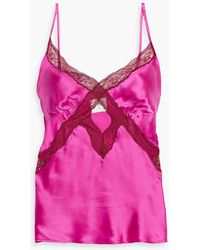 Cami NYC - Florentine Lace-trimmed Cutout Silk-satin Camisole - Lyst