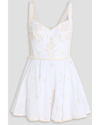 Charo Ruiz - Zinca Embroidered Cotton-Blend Mini Dress - Lyst