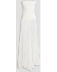 Esse Studios - Aire Strapless Stretch Knit-Paneled Linen And Silk-Blend Maxi Dress - Lyst