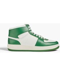 Sandro - Two-tone Leather High-top Sneakers - Lyst