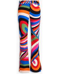 PUCCI - Printed Stretch-Crepe Bootcut Pants - Lyst