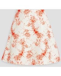 Valentino Garavani - Floral-print Cotton And Silk-blend Twill Mini Skirt - Lyst