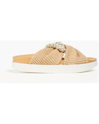 Zimmermann - Twisted Cotton And Faux Raffia Slides - Lyst