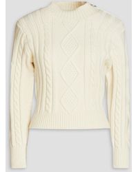 Sandro - Mosaique Cable-knit Wool-blend Turtleneck Sweater - Lyst