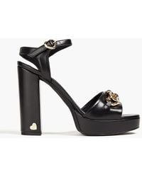 Love Moschino - Chain-embellished Faux Leather Sandals - Lyst