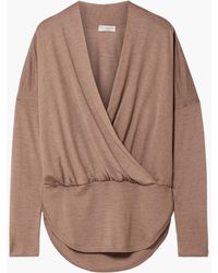 Brunello Cucinelli - Wrap-effect Cashmere And Silk-blend Sweater - Lyst