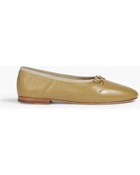 Mansur Gavriel - Bow-Detailed Leather Ballet Flats - Lyst