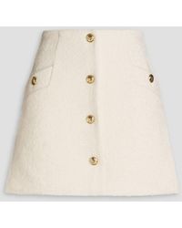 Sandro - Button-embellished Brushed Tweed Mini Skirt - Lyst