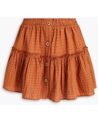 Eberjey - Broderie Anglaise Cotton Mini Skirt - Lyst
