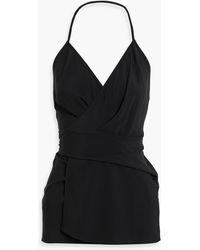 Rick Owens - Laura Draped Crepe Halterneck Wrap Top - Lyst