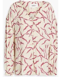 Ba&sh - Geraffte bluse aus crêpe mit print - Lyst