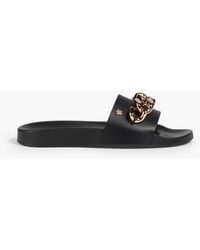 Versace - Chain-embellished Leather Slides - Lyst