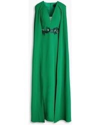 Marchesa - Cape-effect Embellished Crepe Gown - Lyst