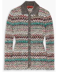 Missoni - Metallic Striped Crochet-knit Shirt - Lyst
