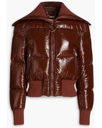 Zimmermann - Quilted Faux Patent-leather Down Jacket - Lyst