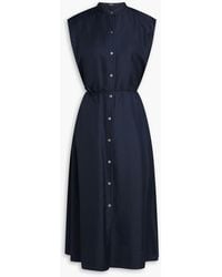 Theory - Convertible Silk-Twill Midi Wrap Dress - Lyst
