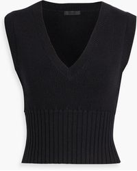 ATM - Ribbed Cotton And Cashmere-blend Top - Lyst
